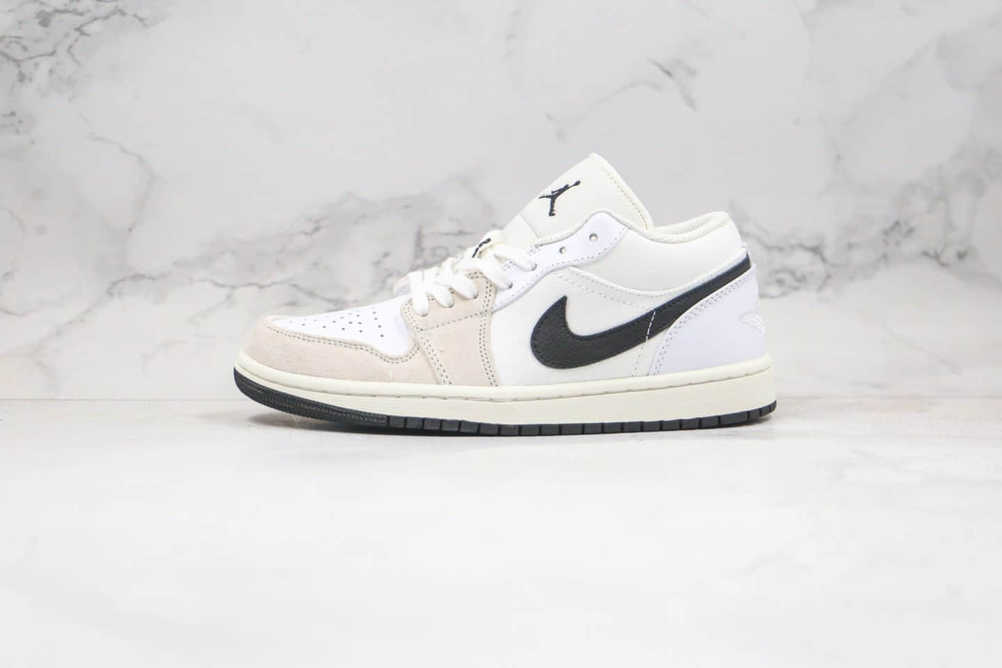 乔丹Air Jordan 1 Low公司级版本低帮AJ1帆布拼接白黑色同步原材料 (ID:52565) - 图片1
