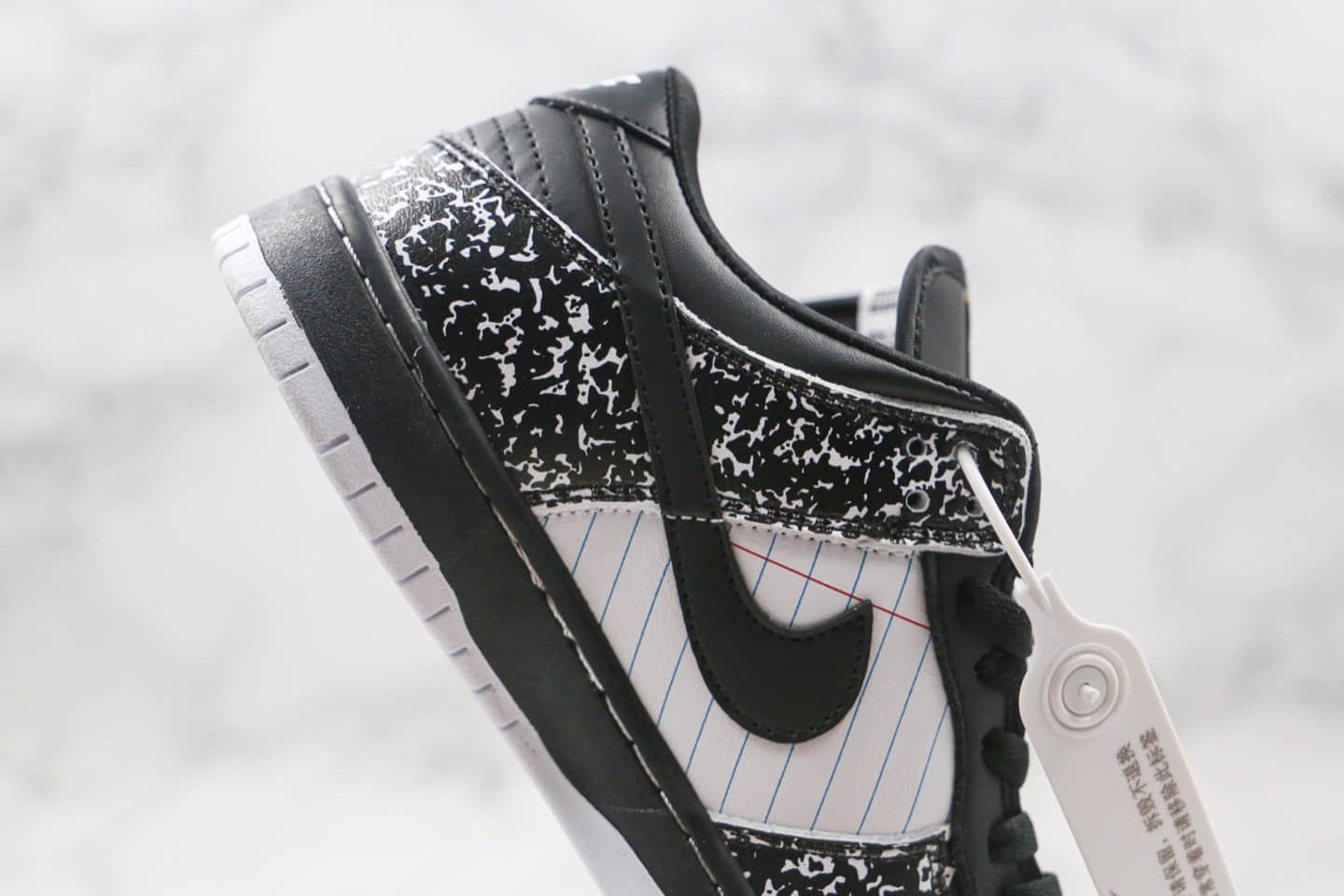 耐克Nike Dunk Low Pro 2020纯原版本低帮SB DUNK板鞋白黑泼墨配色内置Zoom气垫 货号:327624-001