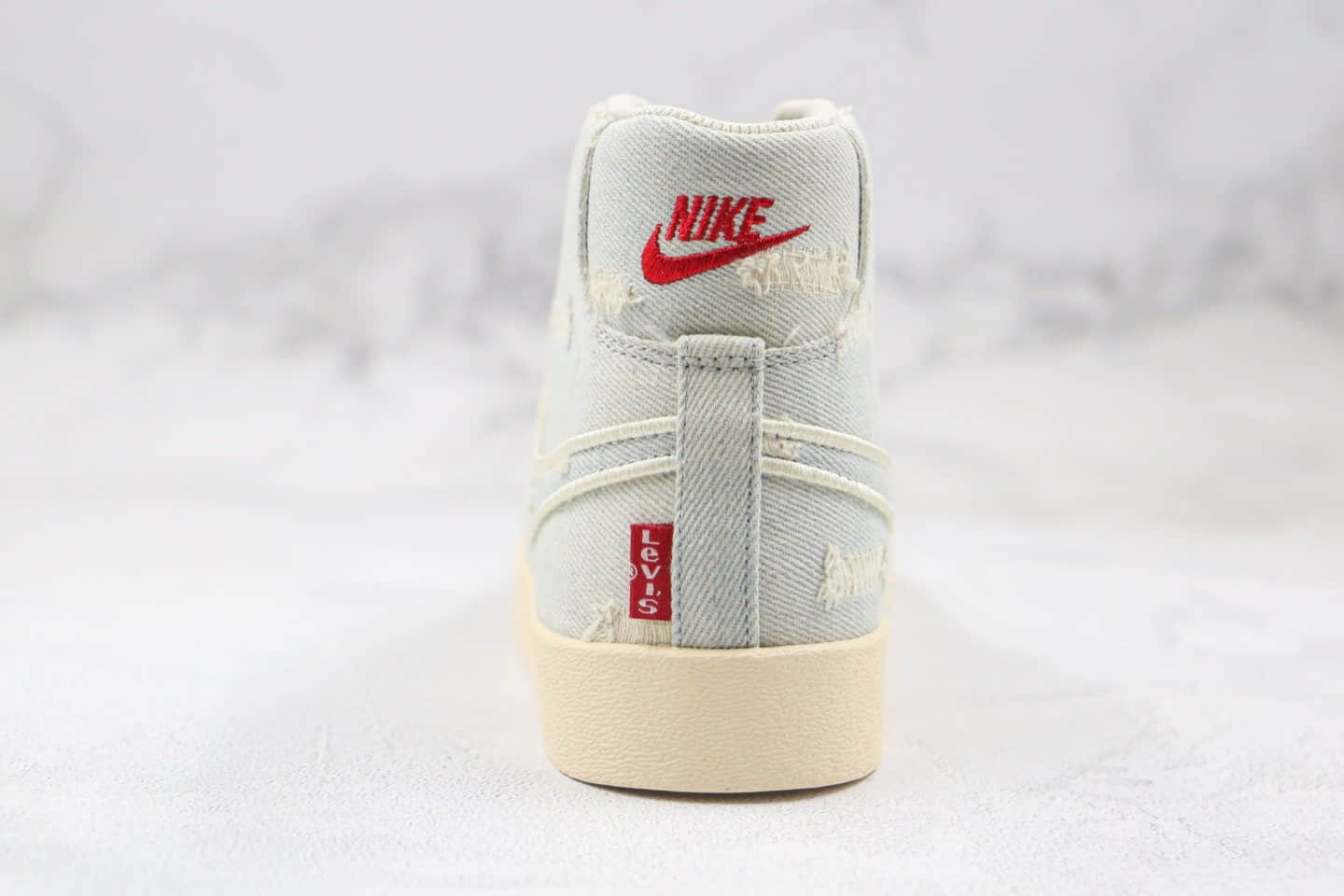 耐克NIKE W BLAZER MID QS HH x LEVI'S纯原版本李维斯联名款中帮开拓者水洗丹宁做旧板鞋原鞋开模一比一打造 货号:AV9375-007