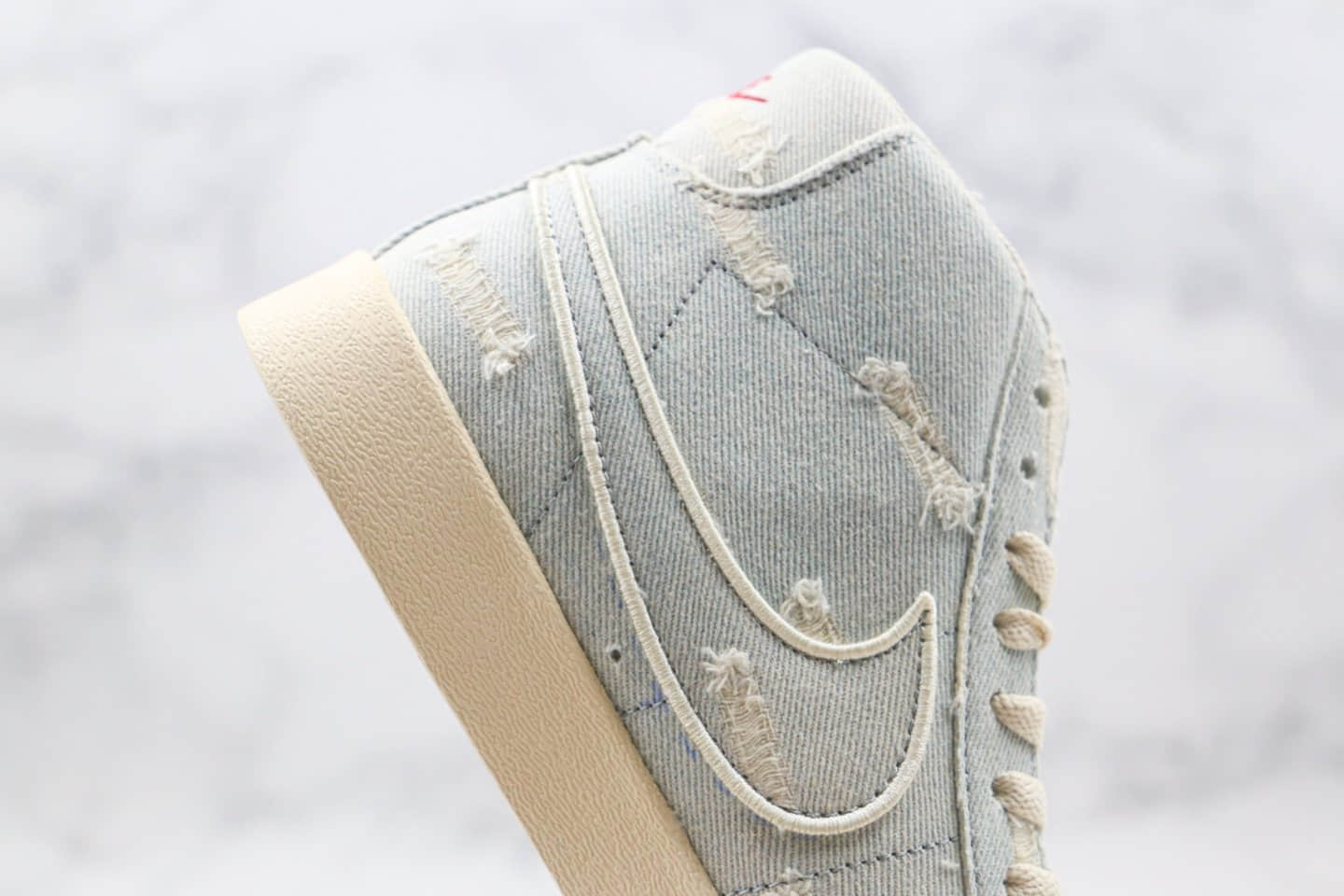 耐克NIKE W BLAZER MID QS HH x LEVI'S纯原版本李维斯联名款中帮开拓者水洗丹宁做旧板鞋原鞋开模一比一打造 货号:AV9375-007