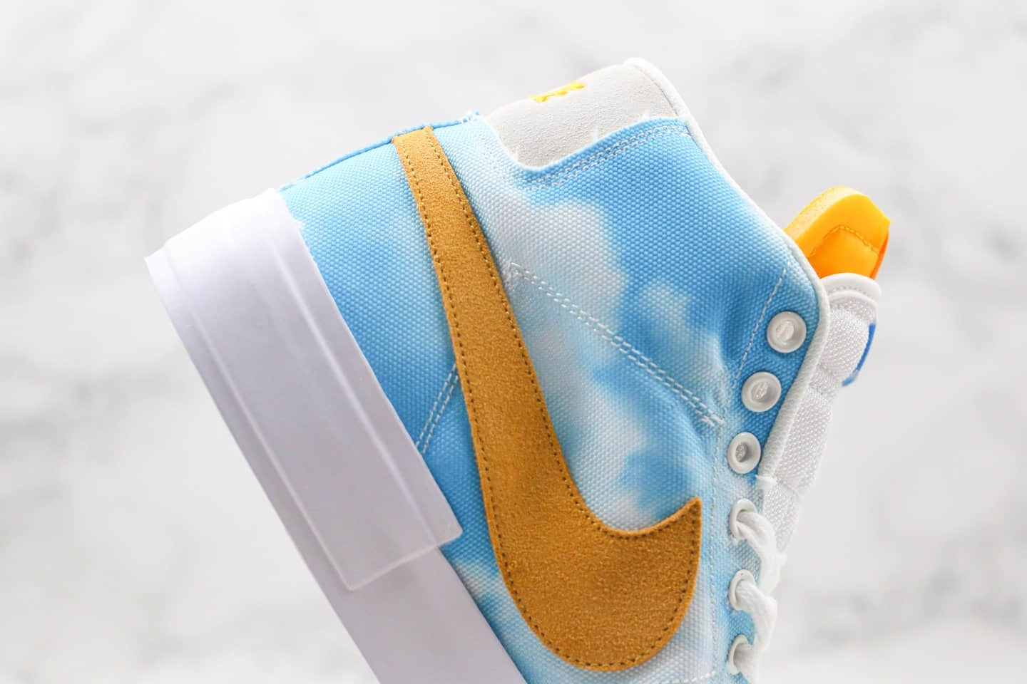 耐克Nike SB Zoom Blazer Mid EDGE纯原版本中帮拆线开拓者蓝天白云板鞋内置Zoom气垫 货号:CI3833-415