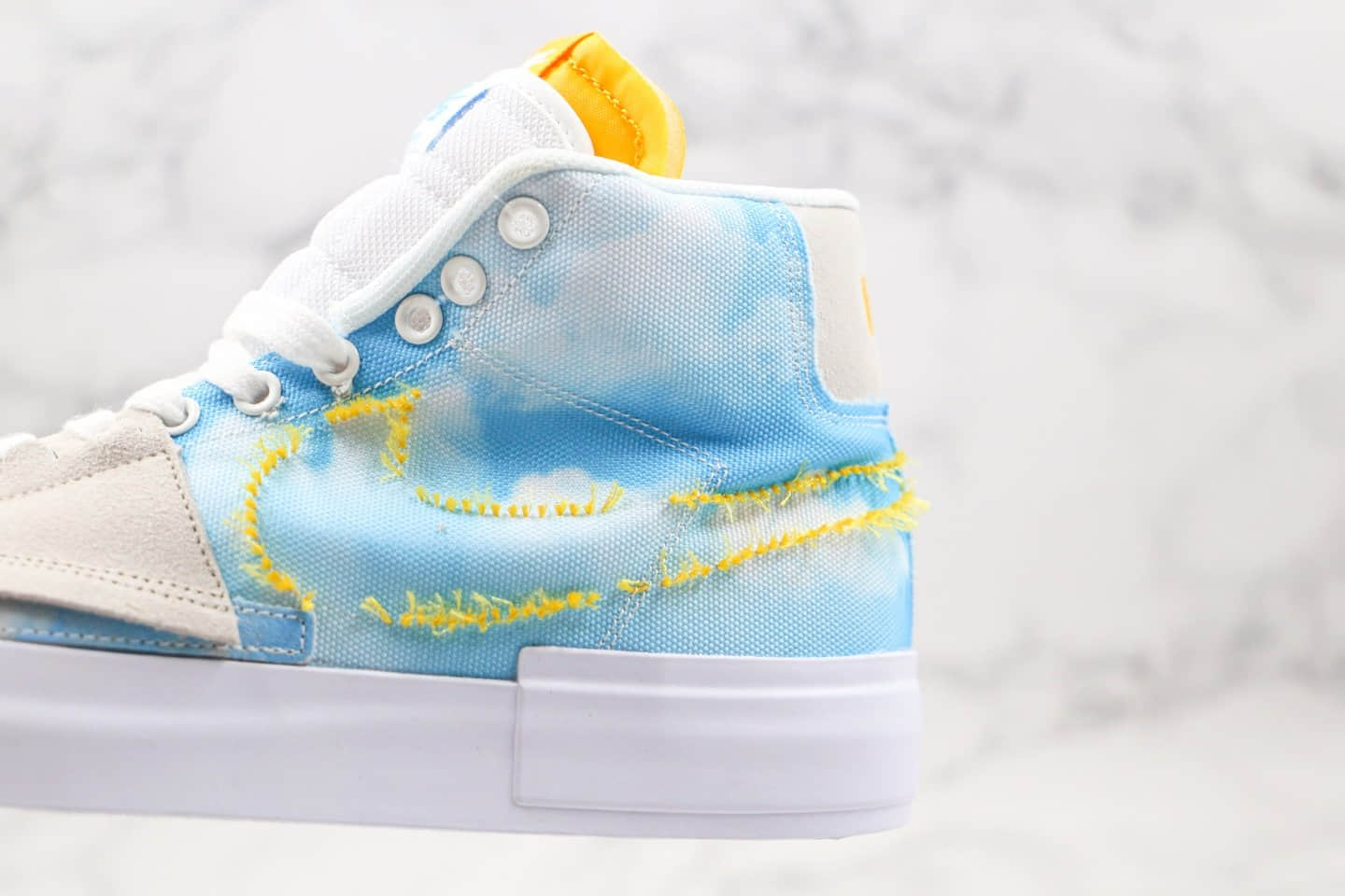 耐克Nike SB Zoom Blazer Mid EDGE纯原版本中帮拆线开拓者蓝天白云板鞋内置Zoom气垫 货号:CI3833-415