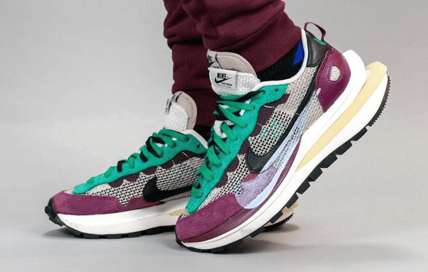 sacai x Nike VaporWaffle紫绿配色释出上脚图!今秋发售! 货号:DD3035-200