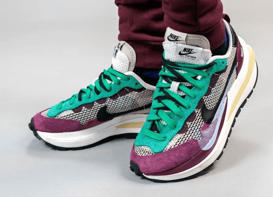 sacai x Nike VaporWaffle紫绿配色释出上脚图!今秋发售! 货号:DD3035-200