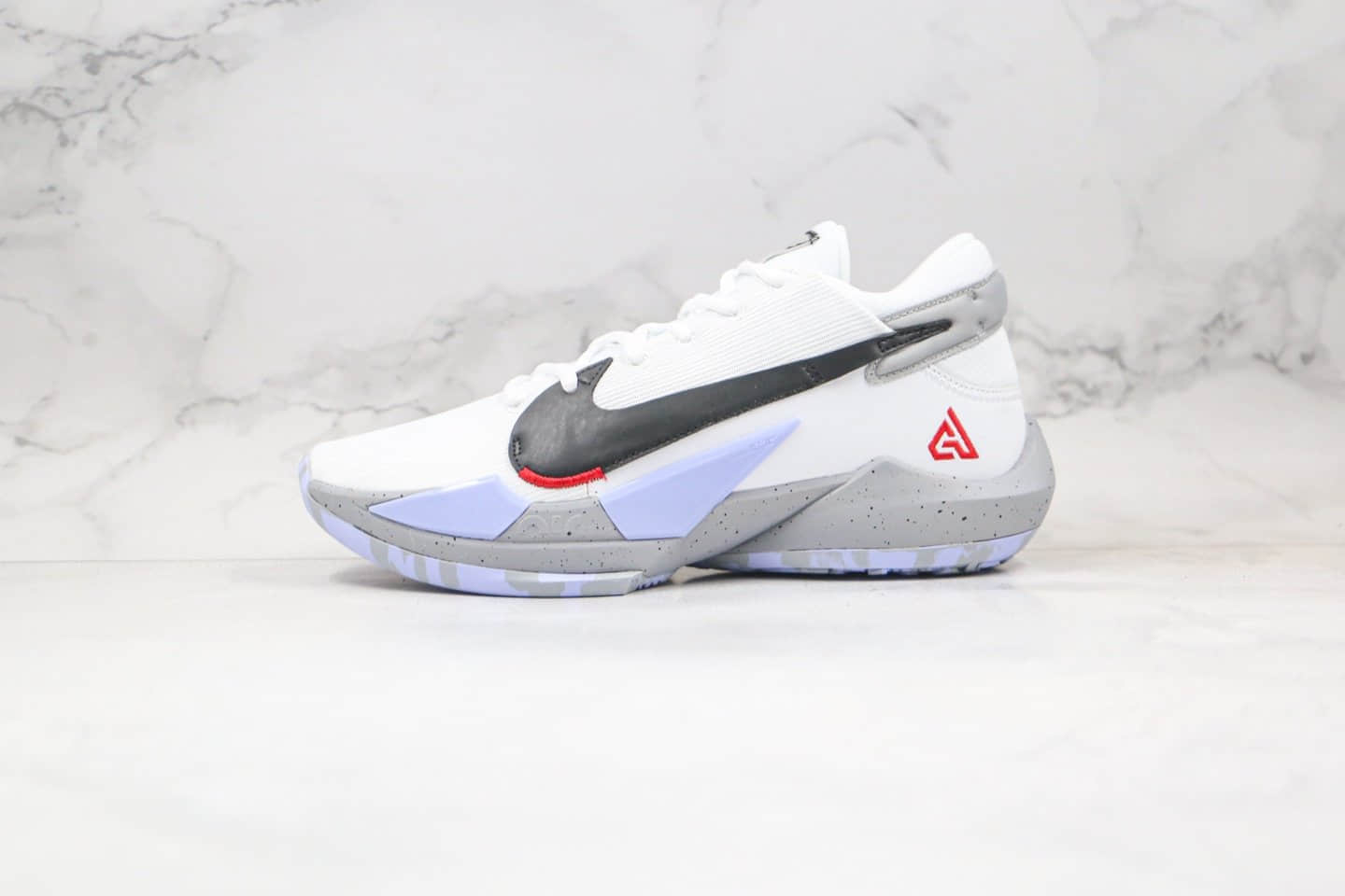 耐克Nike Zoom Freak 2纯原版本字母哥二代白紫灰色实战篮球鞋内置气垫原档案数据开发 (ID:53182) - 图片1