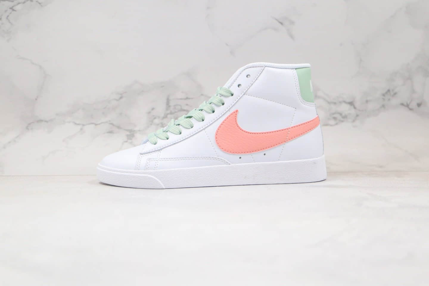 耐克Nike W Blazer Mid Vintage Suede纯原版本中帮开拓者白粉绿色原厂贝利头层皮 (ID:53806) - 图片1
