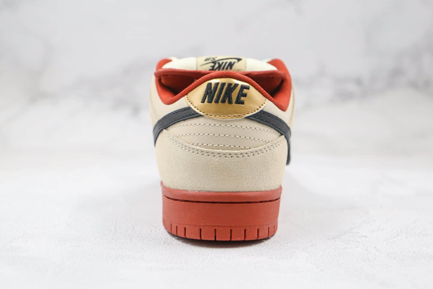 耐克Nike SB Dunk Low Muslin纯原版本低帮SB DUNK招财猫米白红黑色板鞋内置Zoom气垫 货号:BQ6817-100