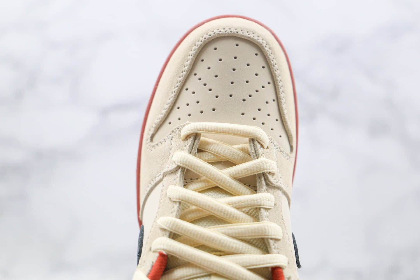 耐克Nike SB Dunk Low Muslin纯原版本低帮SB DUNK招财猫米白红黑色板鞋内置Zoom气垫 货号:BQ6817-100