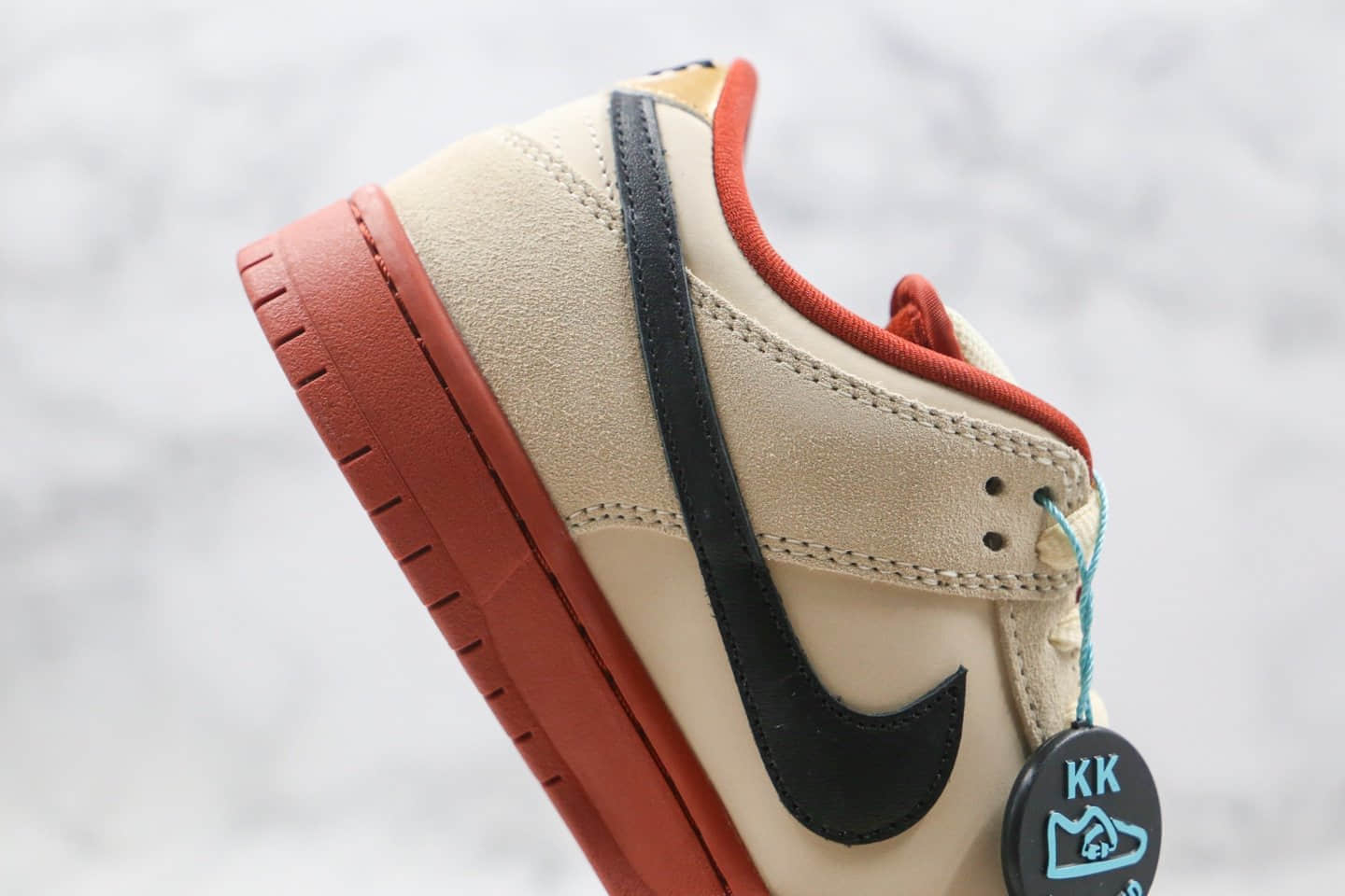 耐克Nike SB Dunk Low Muslin纯原版本低帮SB DUNK招财猫米白红黑色板鞋内置Zoom气垫 货号:BQ6817-100