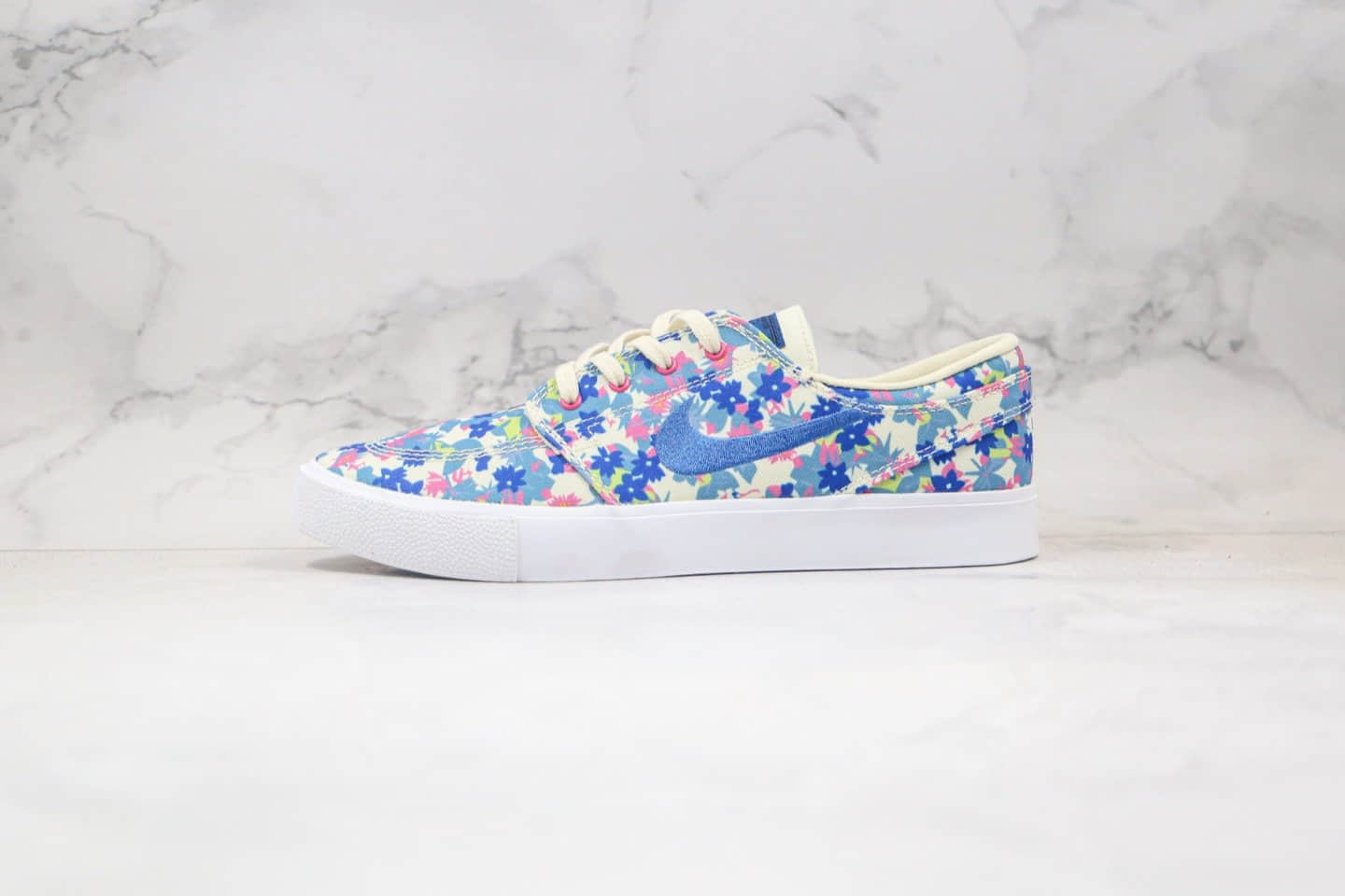 耐克Nike SB Stefan Janoski Canvas RM Premium纯原版本低帮SB板鞋花卉帆布皇家系列蓝色原盒原标 (ID:54056) - 图片1
