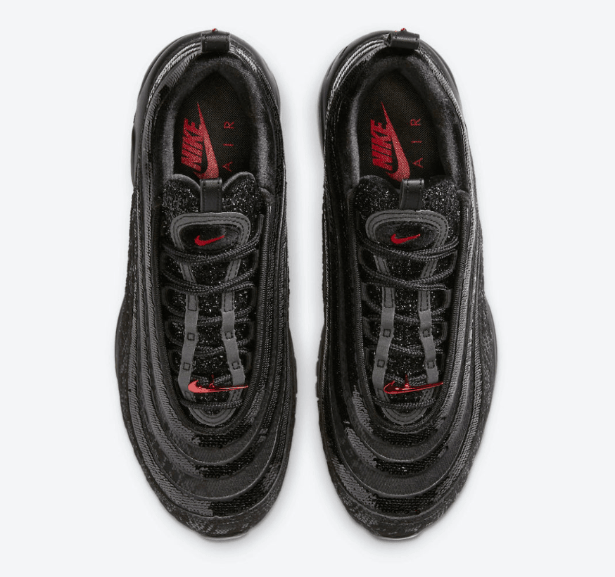 吸睛黑红亮片!李娜专属Air Max 97明日发售! 货号:DC1709-060