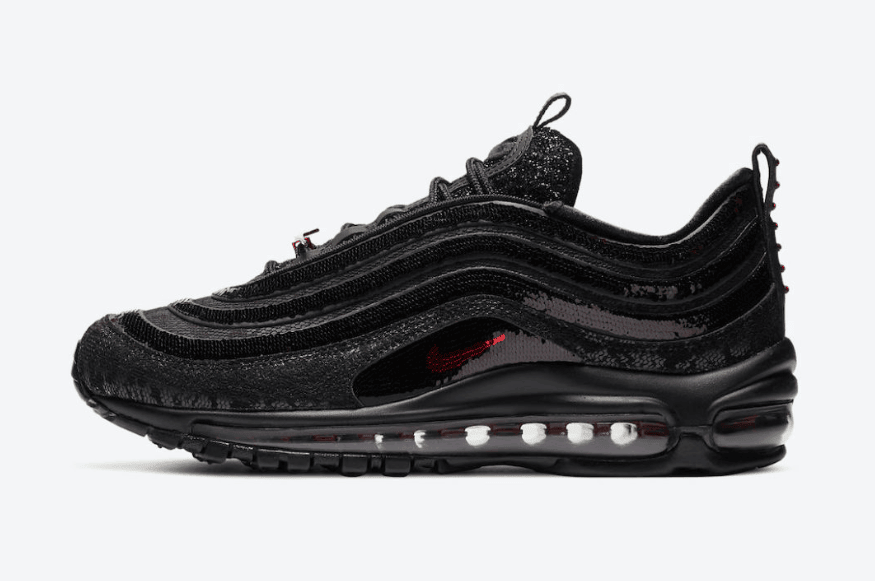 吸睛黑红亮片!李娜专属Air Max 97明日发售! 货号:DC1709-060