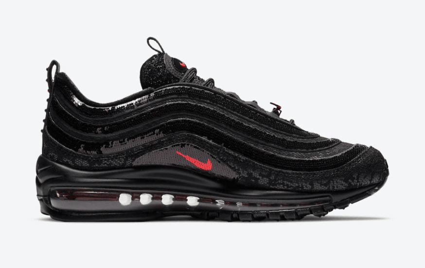 吸睛黑红亮片!李娜专属Air Max 97明日发售! 货号:DC1709-060