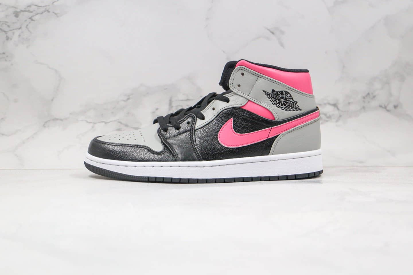 乔丹Air Jordan 1 Mid Pink Shadow纯原版本中帮AJ1黑灰粉色篮球鞋原档案数据开发 货号:554724-059