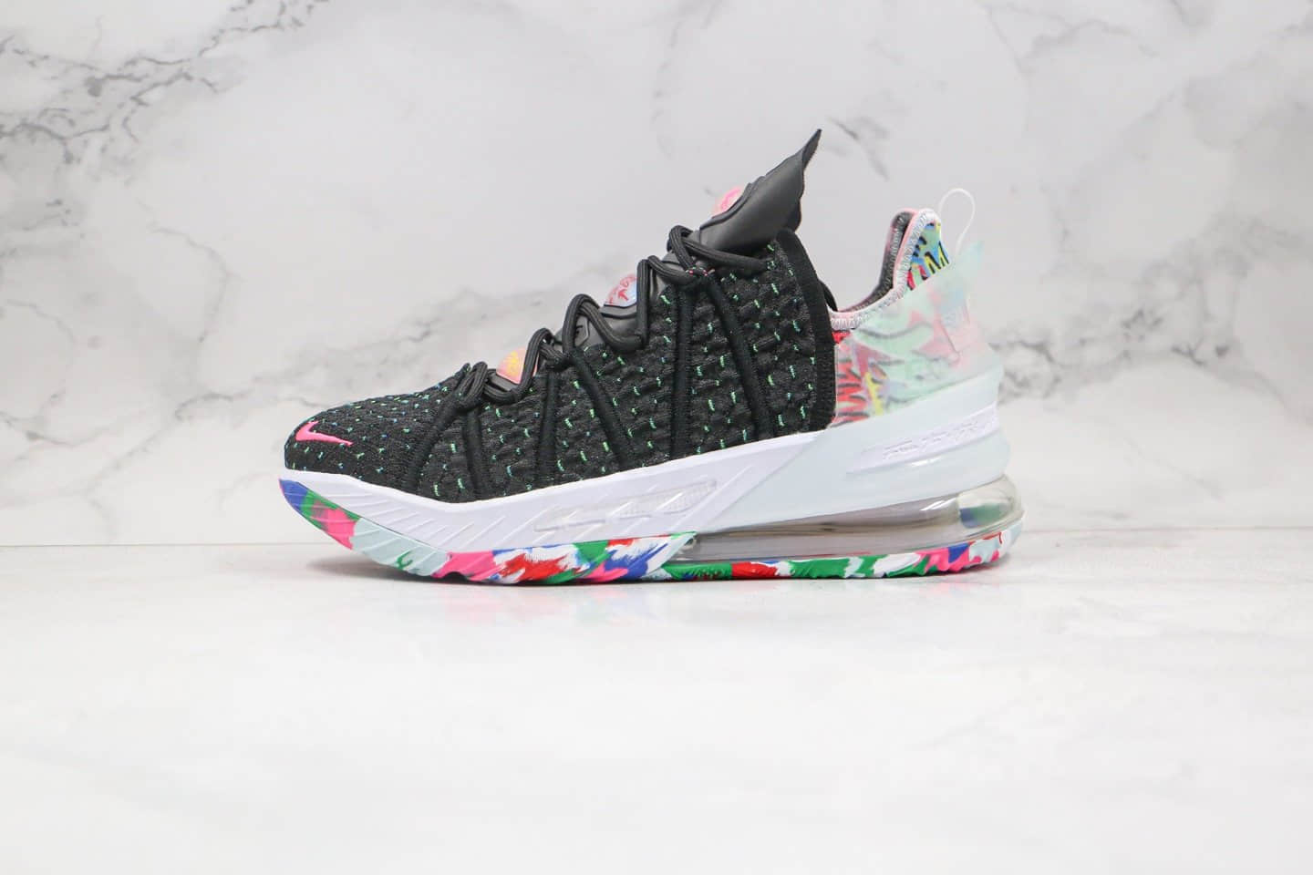 耐克NIKE LEBRON XVII LOW EP纯原版本詹姆斯17代篮球鞋黑黄蓝色内置真实气垫支持实战 (ID:55260) - 图片1