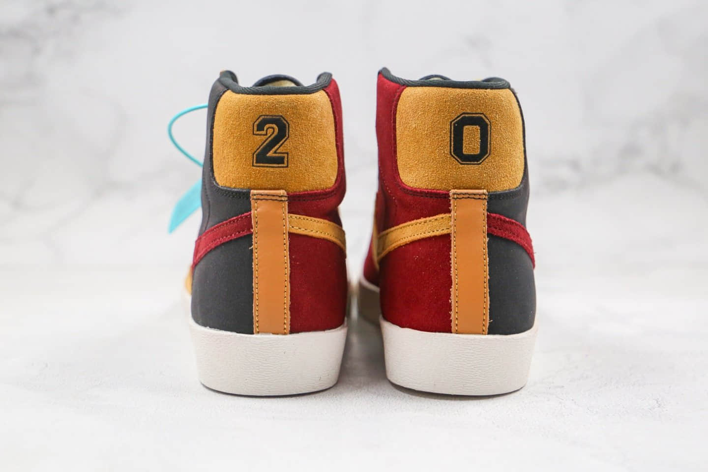 耐克Nike Blazer Mid纯原版本中帮开拓者板鞋马歇尔高中芝加哥联名阴阳黑黄红色原鞋开模 货号:CU6442-001