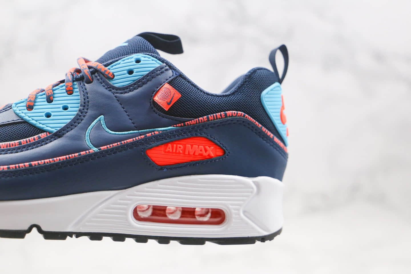 耐克Nike Air Max 90 SE2 GS纯原版本复古气垫慢跑鞋Max90蓝橙色原鞋开模一比一打造 货号:CV7665-004