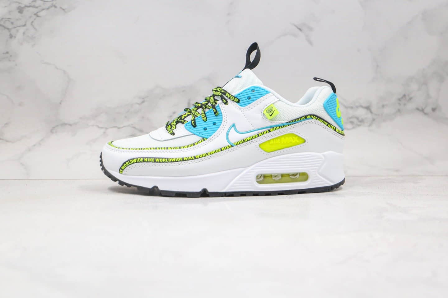 耐克Nike Air Max90 SE2 GS纯原版本复古气垫鞋Max90白蓝绿色原档案数据开发 (ID:56398) - 图片1