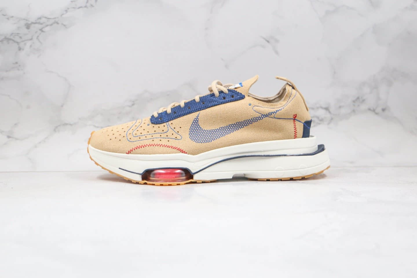 耐克Nike Air Zoom Type N.354纯原版本华夫麂皮老爹鞋卡其蓝色内置真实气垫 (ID:56498) - 图片1