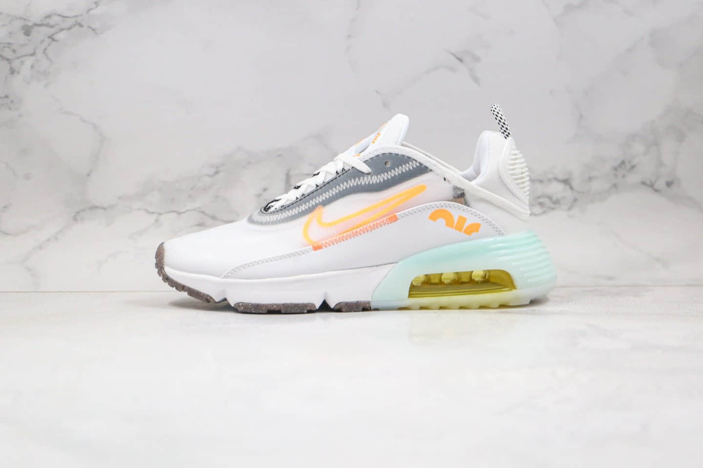 耐克Nike Air Vapormax 2090纯原版本半掌气垫Max2090白橙色内置真小潘气垫 (ID:56668) - 图片1