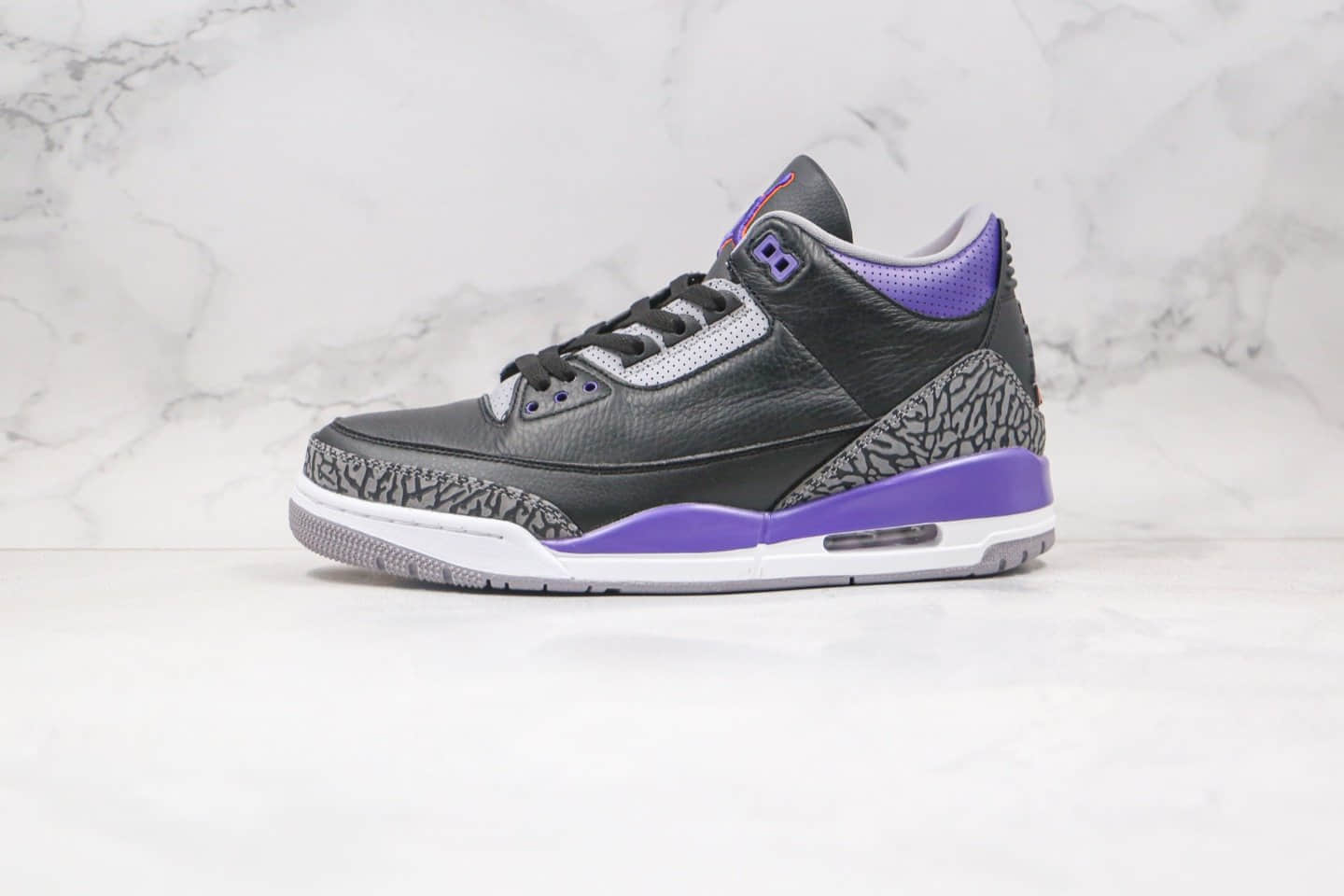 乔丹Air Jordan 3 Retro Black Cement (2018)纯原版本紫水泥AJ3爆裂纹篮球鞋原楦头纸板打造原盒原标 货号:CT8532-050