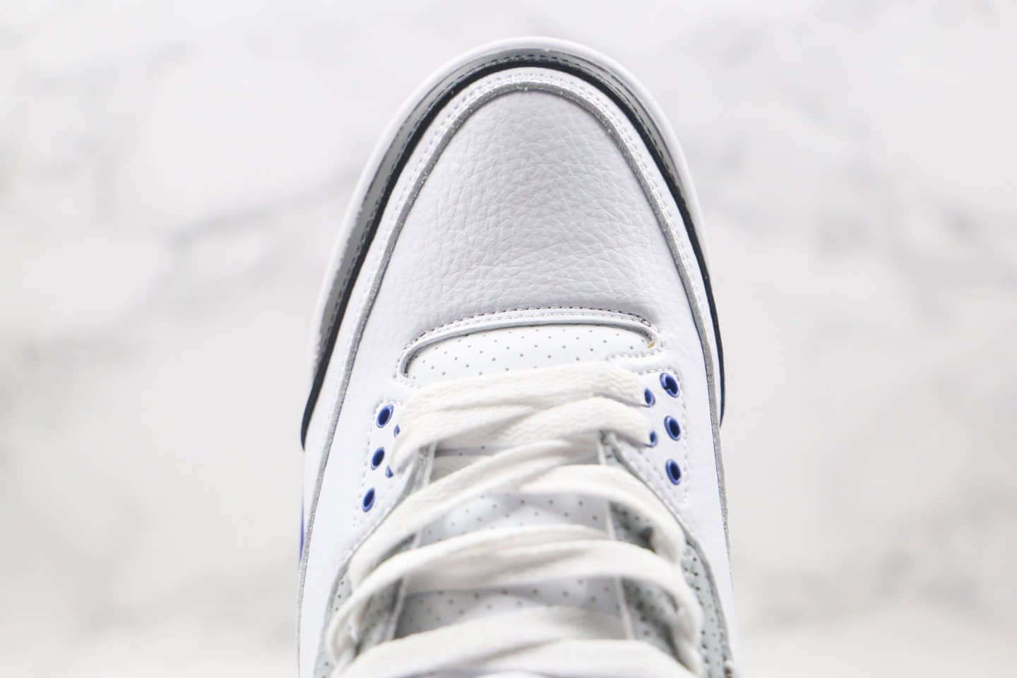 乔丹Fragment x Air Jordan 3 Sample纯原版本藤原浩闪电联名AJ3黑蓝闪电原盒原标 货号:DA3595-111