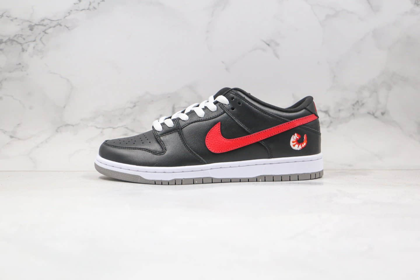 耐克Nike Dunk SB Low Shrimp纯原版本低帮SB DUNK烤虾黑红色板鞋内置Zoom气垫 (ID:57189) - 图片1