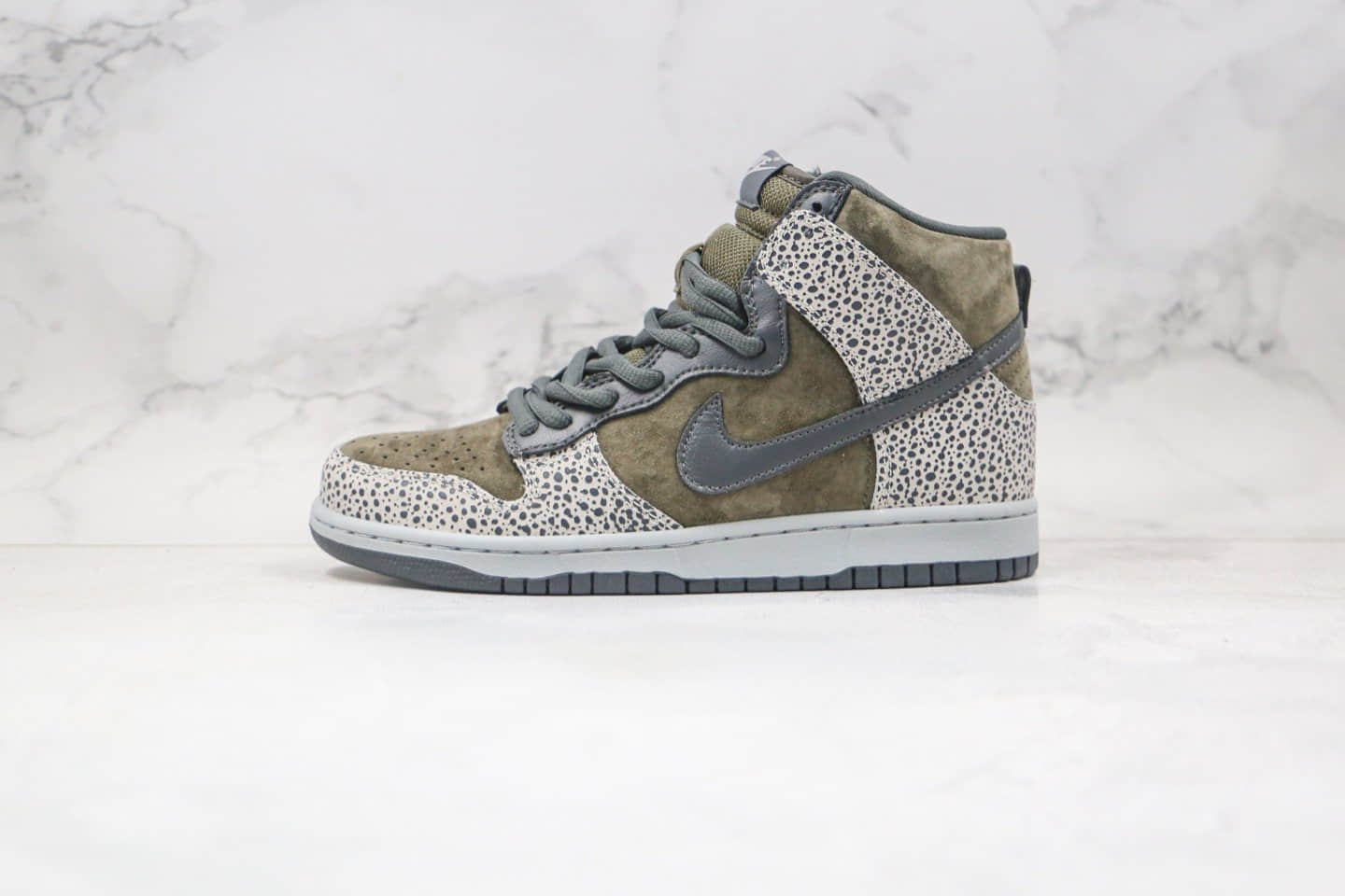 耐克Nike SB Dunk High Dunk纯原版本高帮SB DUNK黑石斑绿色板鞋原鞋开模一比一打造 (ID:57279) - 图片1