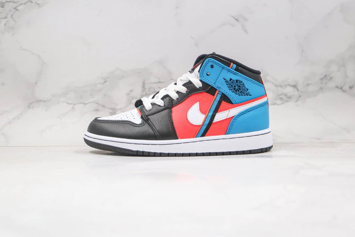 乔丹Air Jordan 1 MID纯原版本中帮AJ1蓝彩带游戏时刻配色内置气垫原盒原标 (ID:57287) - 图片1
