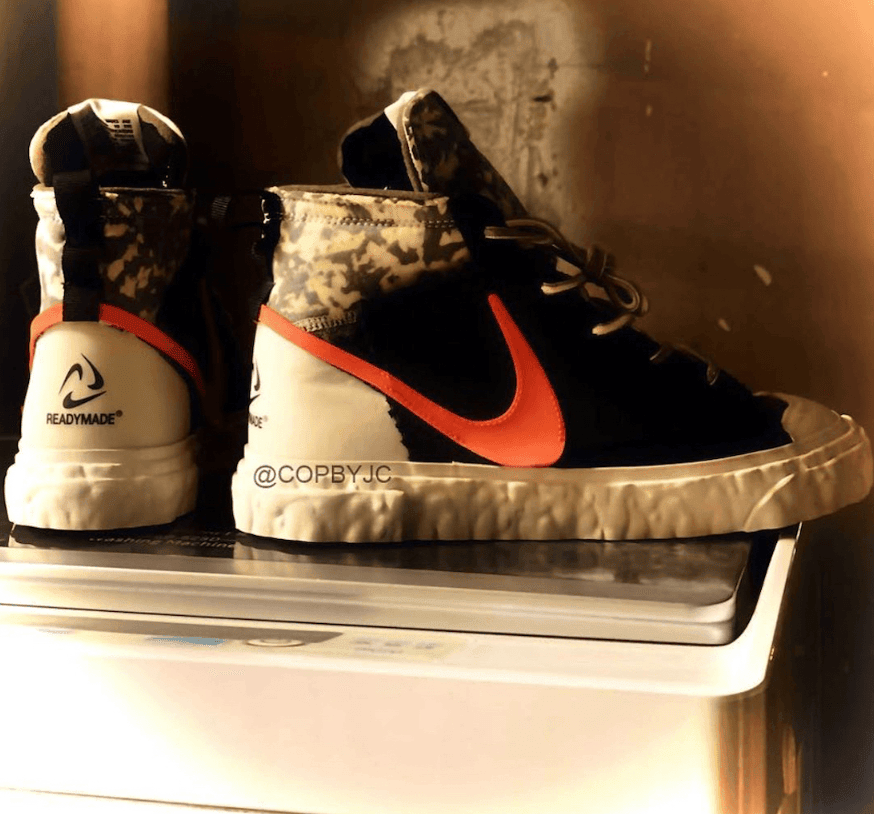 潮流军事风!READYMADE x Nike Blazer Mid联名首度曝光!感觉次元壁破了! 货号:CZ3589-001