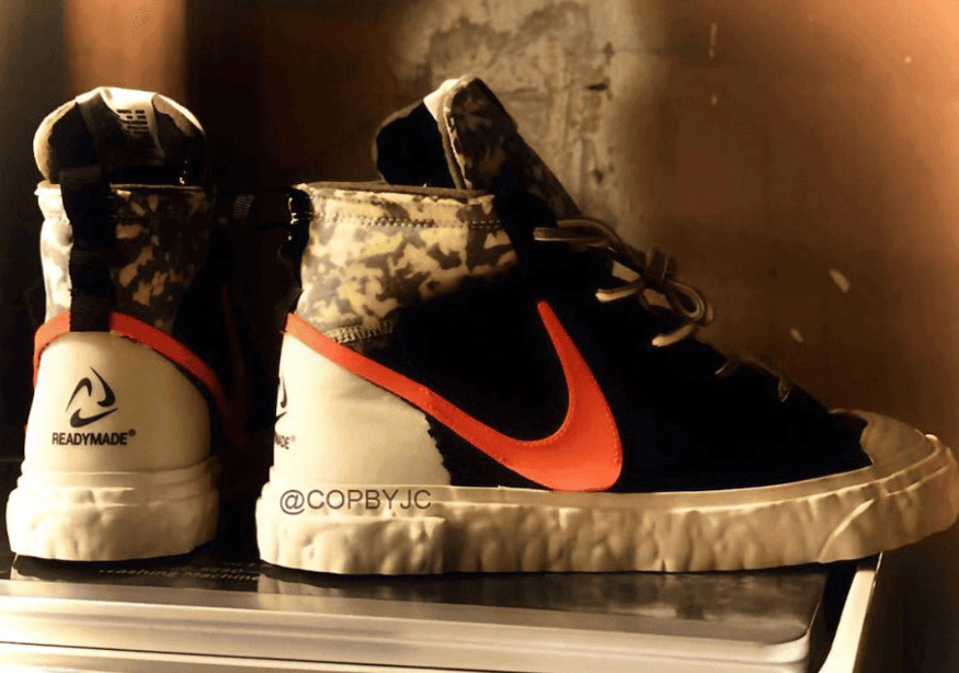 潮流军事风!READYMADE x Nike Blazer Mid联名首度曝光!感觉次元壁破了! 货号:CZ3589-001
