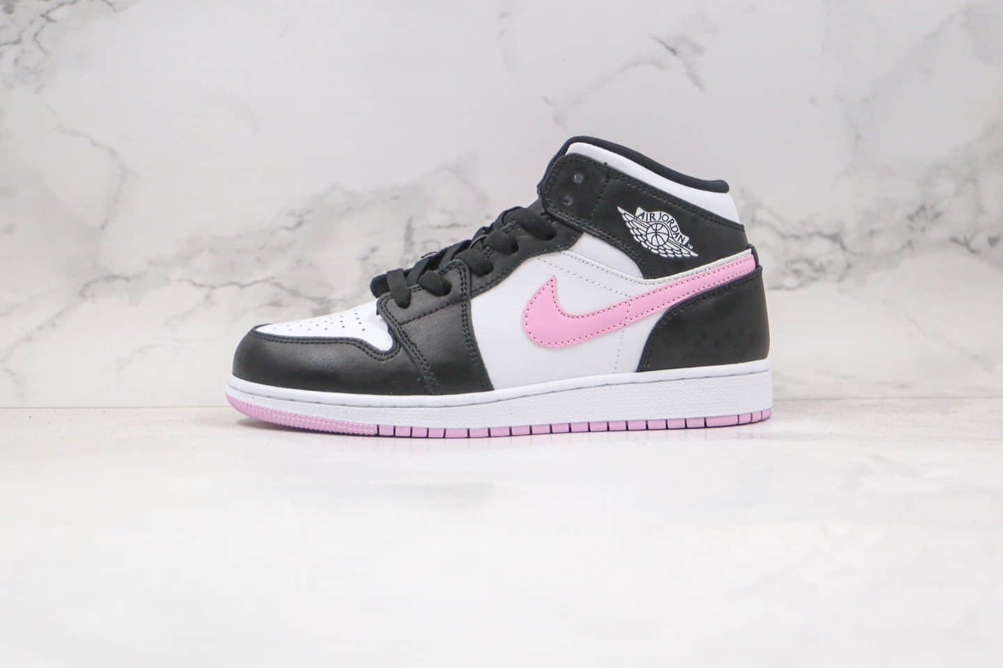乔丹Air Jordan 1 Mid GS纯原版本中帮AJ1粉白熊猫内置气垫原盒原标 (ID:57669) - 图片1