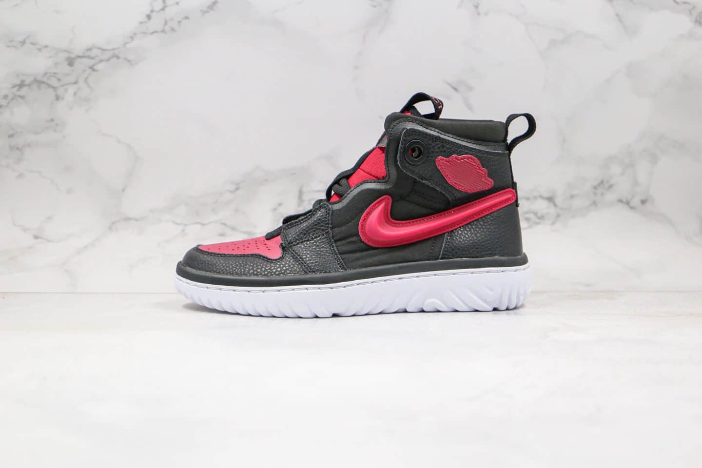 乔丹Air Jordan 1 High React Noble Red纯原版本高帮AJ1机能款黑红色原档案数据开发 (ID:57691) - 图片1