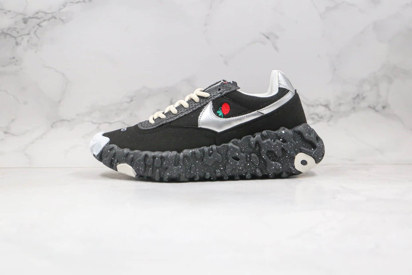 耐克Nike ISPA OverReact纯原版本瑞亚机能老爹鞋玫瑰花刺绣黑白色原档案数据开发 (ID:57969) - 图片1