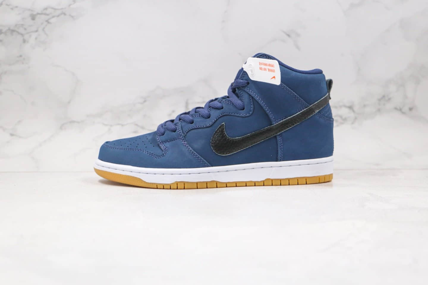 耐克Nike SB Dunk High Navy Black-Gum纯原版本高帮SB DUNK暗夜蓝黑色生胶板鞋原楦头纸板打造 (ID:58017) - 图片1