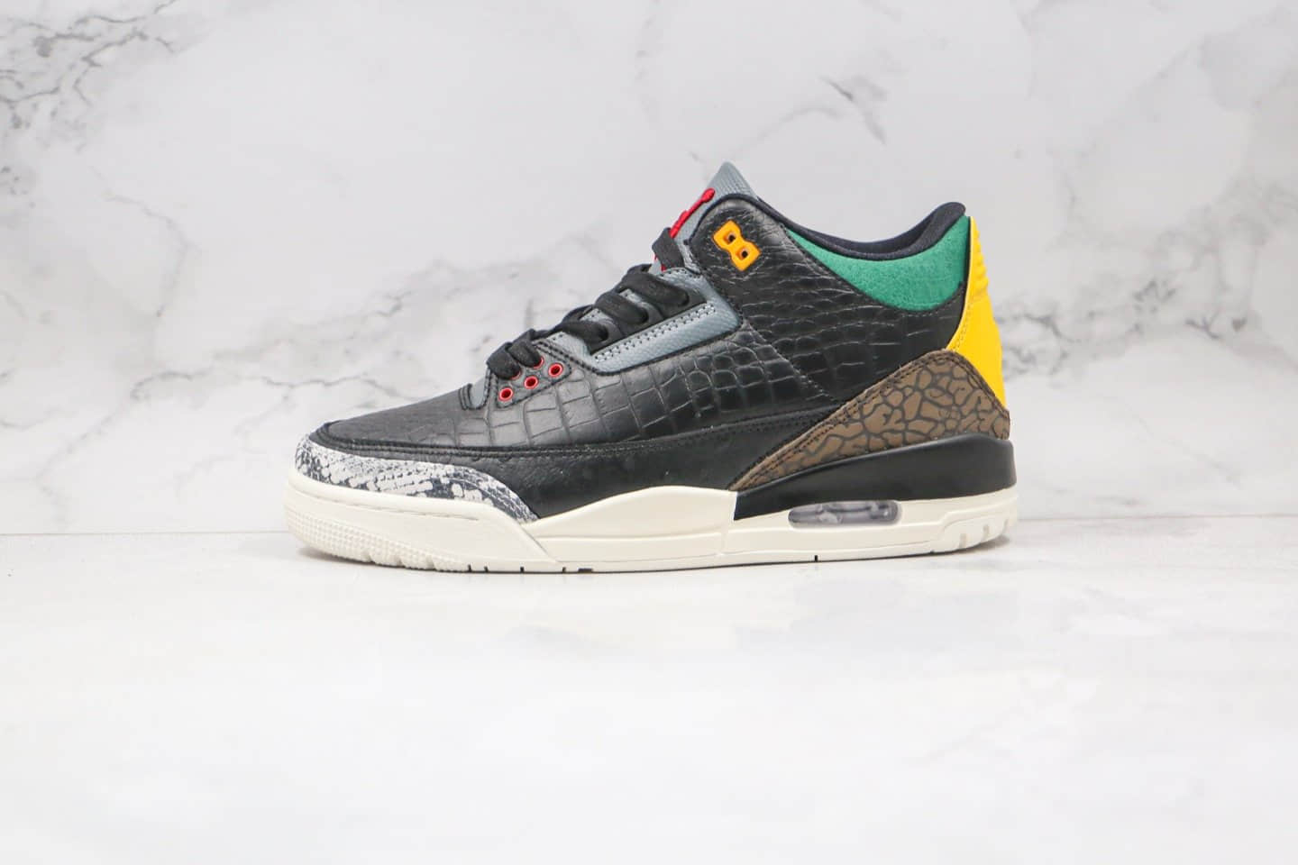 乔丹Air Jordan 3 SE Animal Instinct 2.0纯原版本鳄鱼蛇纹动物园猛禽主题AJ3爆裂纹篮球鞋正确鞋面材质 货号:CV3583-003