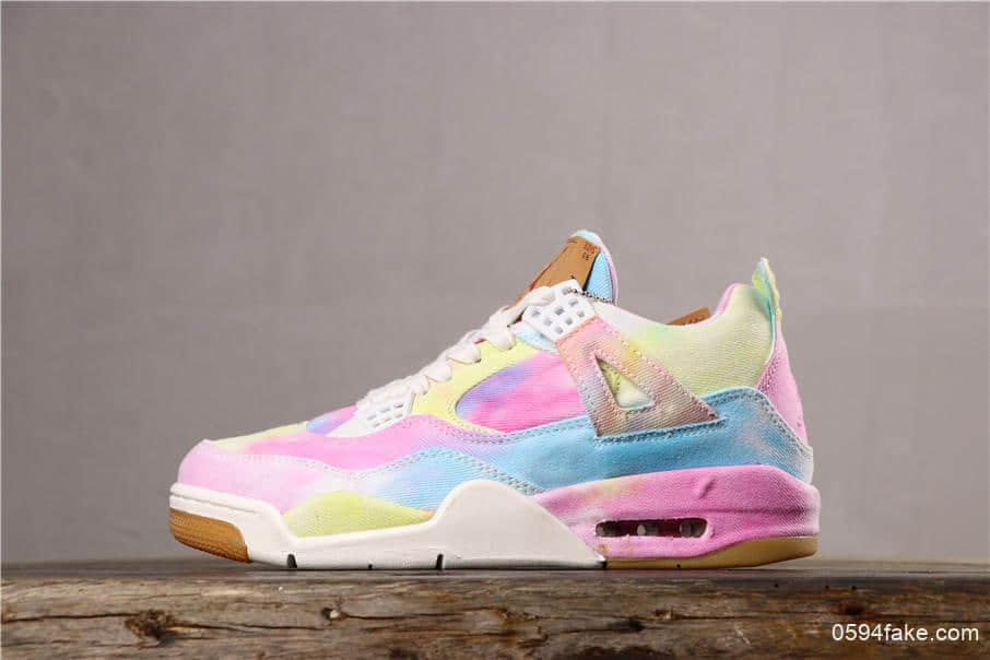 乔丹联名款Levi’s x Air Jordan 4 Retor NRG AJ4纯原高品质AJ4七彩牛仔系列实战篮球鞋 (ID:5857) - 图片1