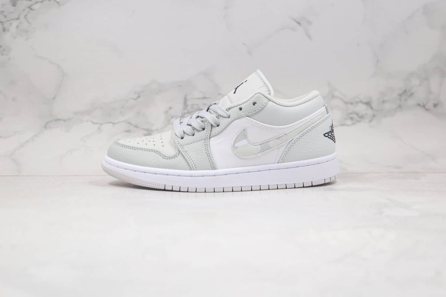 乔丹Air Jordan 1 Low White Camo纯原版本低帮AJ1迷雾迷彩浅灰色篮球鞋内置气垫 货号:DC9036-100