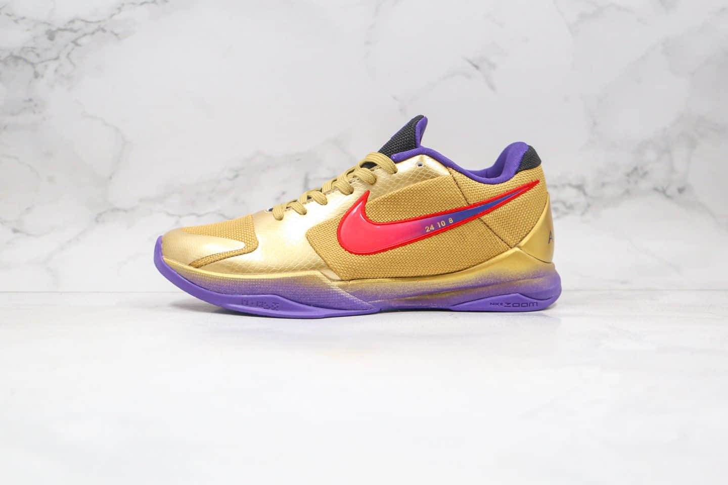 耐克Nike Zoom Kobe V Protro纯原版本科比5代金紫色篮球鞋内置碳板气垫支持实战 (ID:58904) - 图片1