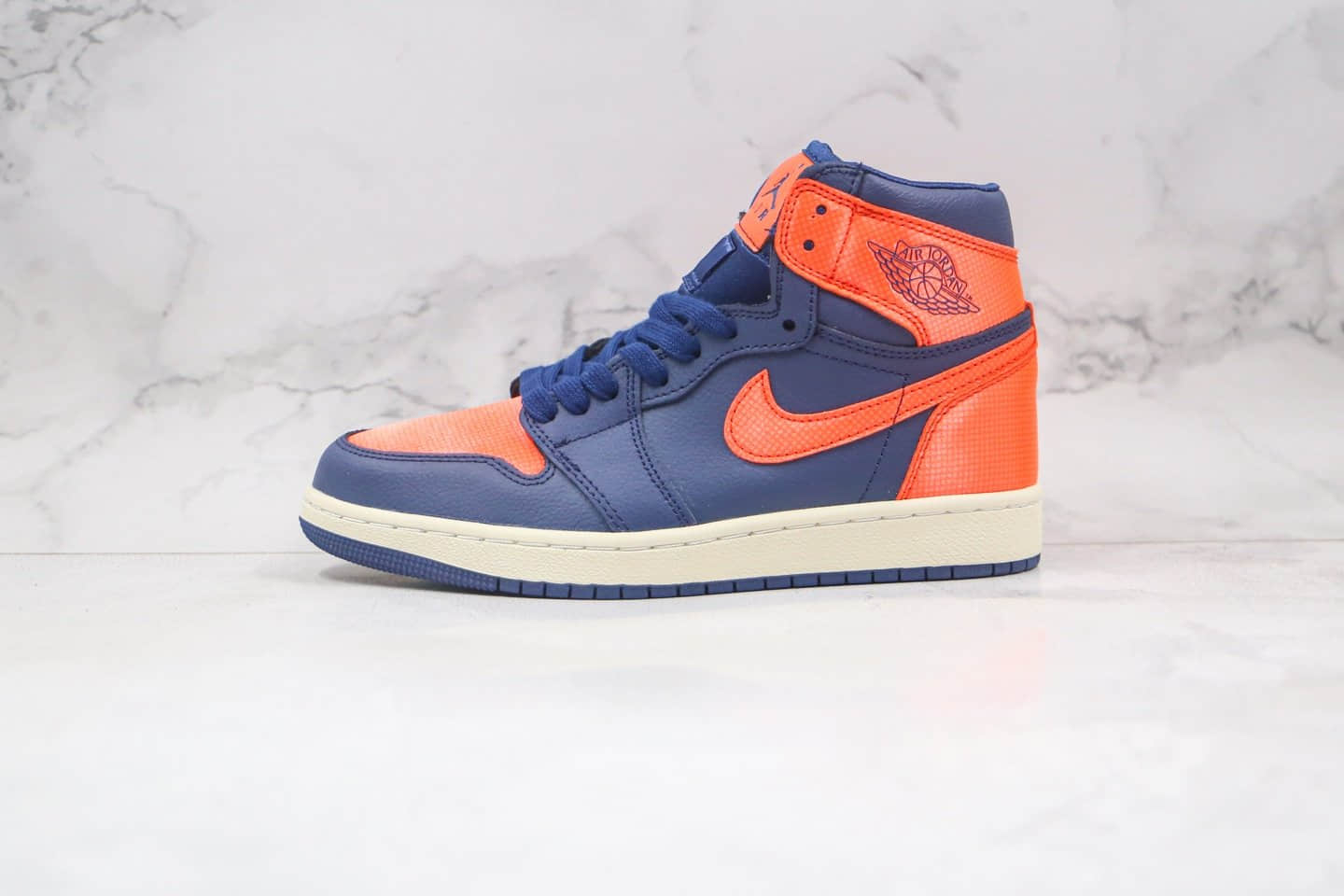 乔丹Air Jordan 1 PRM Blue Void纯原版本中帮AJ1蓝橙色尼克斯丝绸配色原盒原标 (ID:59314) - 图片1