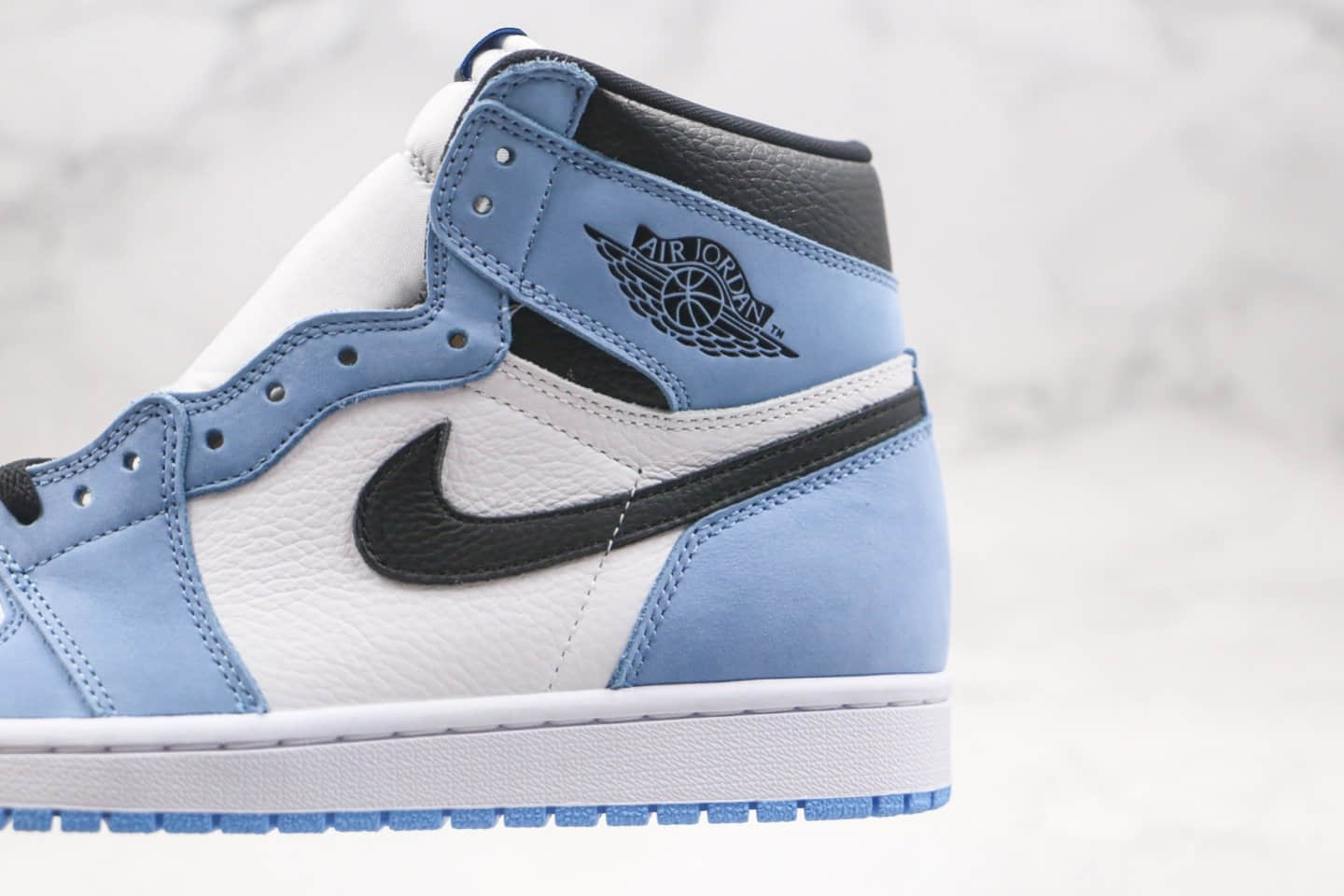 乔丹Air Jordan 1 High OG University Blue纯原版本高帮AJ1大学白黑蓝色正确后跟定型 货号：555088-134