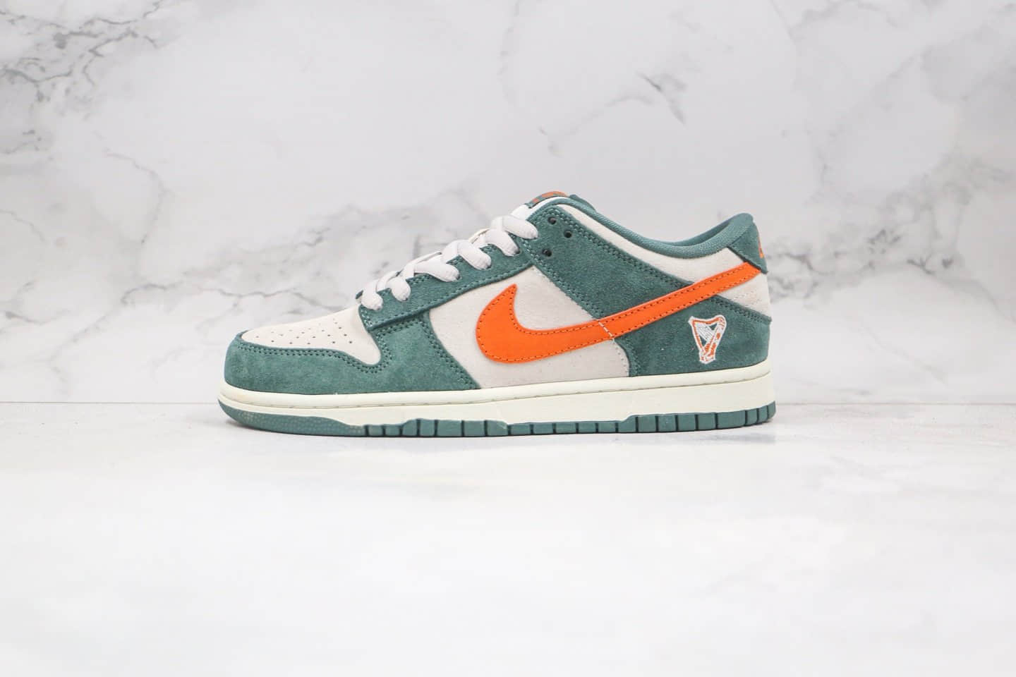 耐克Nike Dunk SB Low Pro x KIKS x EJDER三方联名款纯原版本低帮SB DUNK麂皮灰绿色橙色勾板鞋内置后跟Zoom气垫 (ID:59726) - 图片1