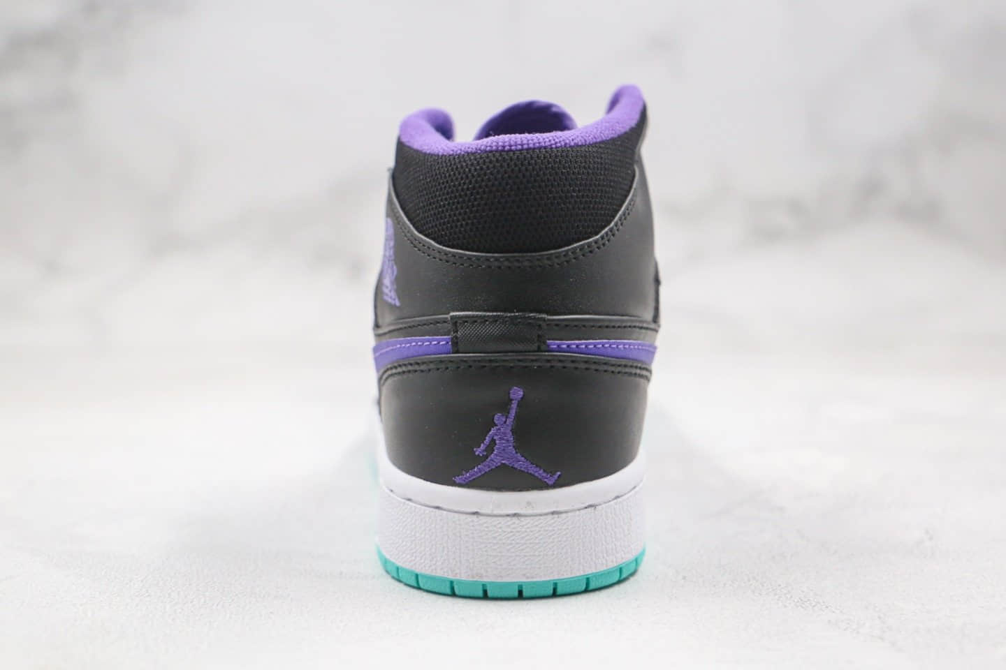 乔丹Air Jordan 1 Mid纯原版本中帮AJ1黑紫色板鞋原档案数据开发原盒原标 货号:554724-015
