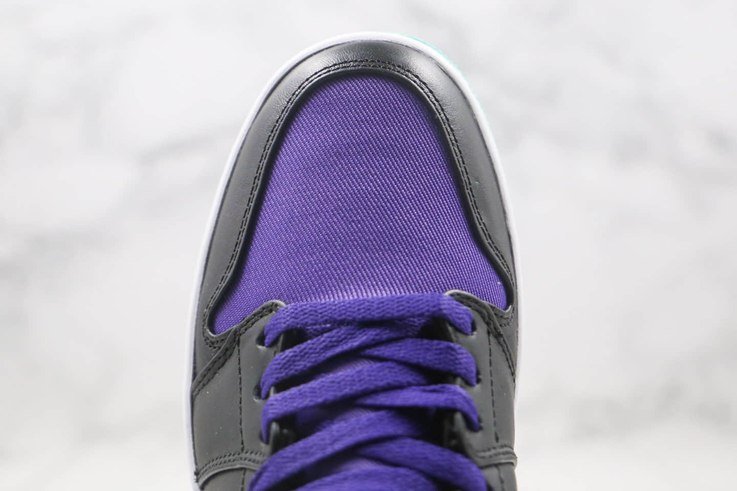 乔丹Air Jordan 1 Mid纯原版本中帮AJ1黑紫色板鞋原档案数据开发原盒原标 货号:554724-015