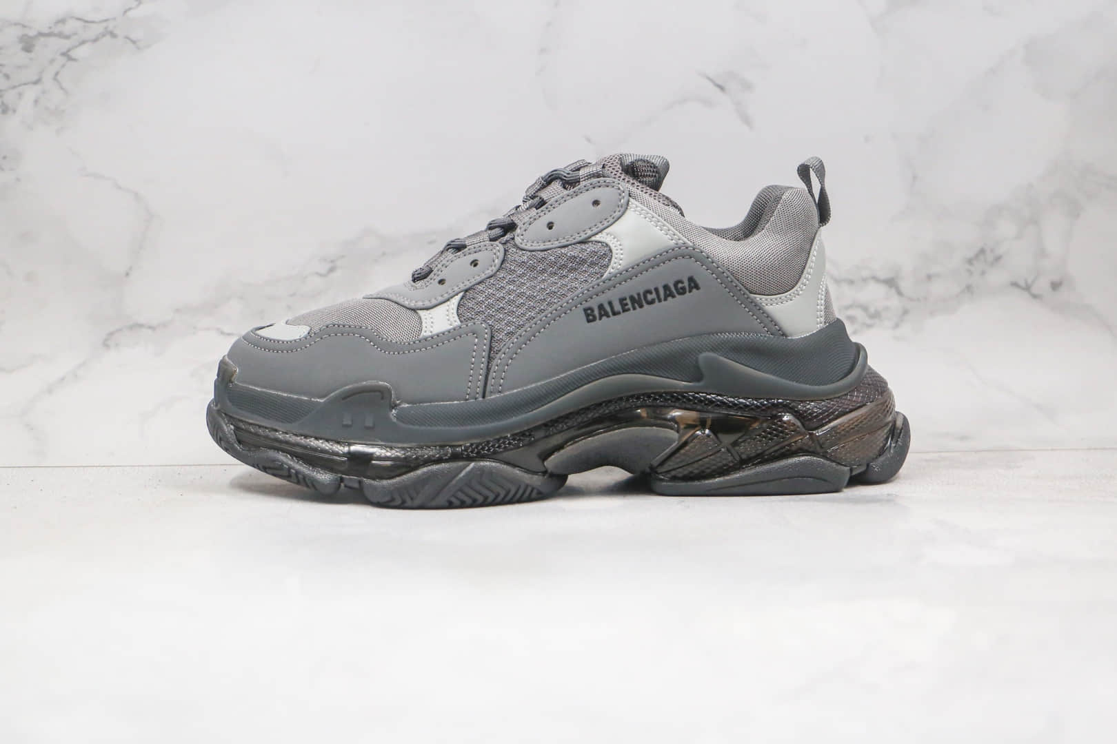 巴黎世家Balenciaga Triple S纯原版本复古气垫灰色老爹鞋原档案数据开发原盒原标 (ID:59884) - 图片1