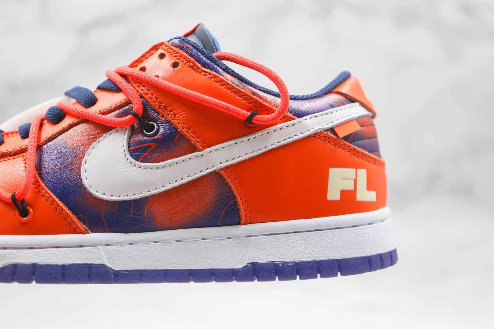耐克Nike SB Dunk x OFF-WHITE联名款纯原版本低帮SB DUNK蓝橙色板鞋原档案数据开发原盒原标 货号：CT0856-801