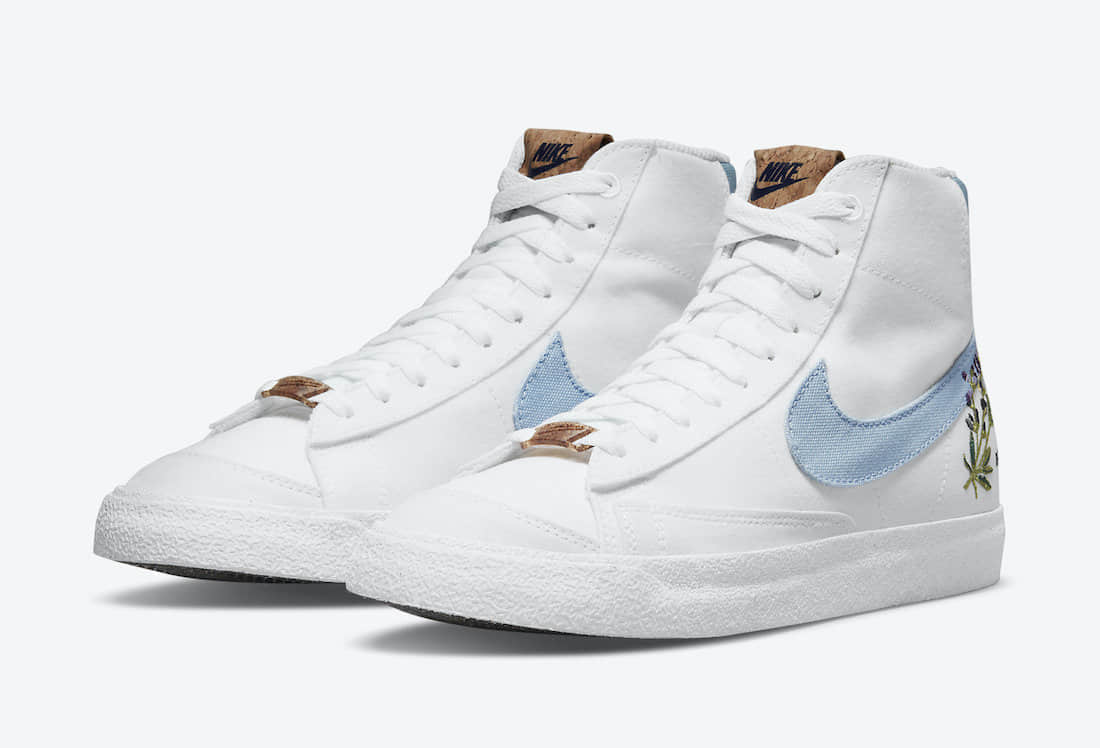 全新Nike Blazer Mid '77首度曝光!花卉刺绣+软木塞细节! 货号:DC9265-100