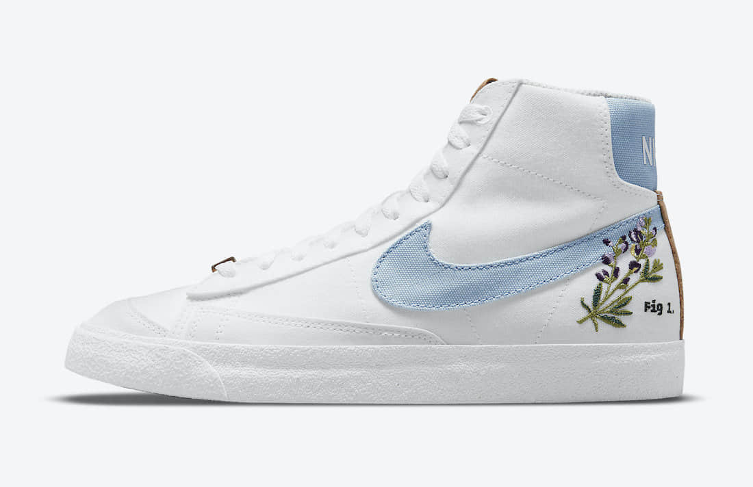 全新Nike Blazer Mid '77首度曝光!花卉刺绣+软木塞细节! 货号:DC9265-100