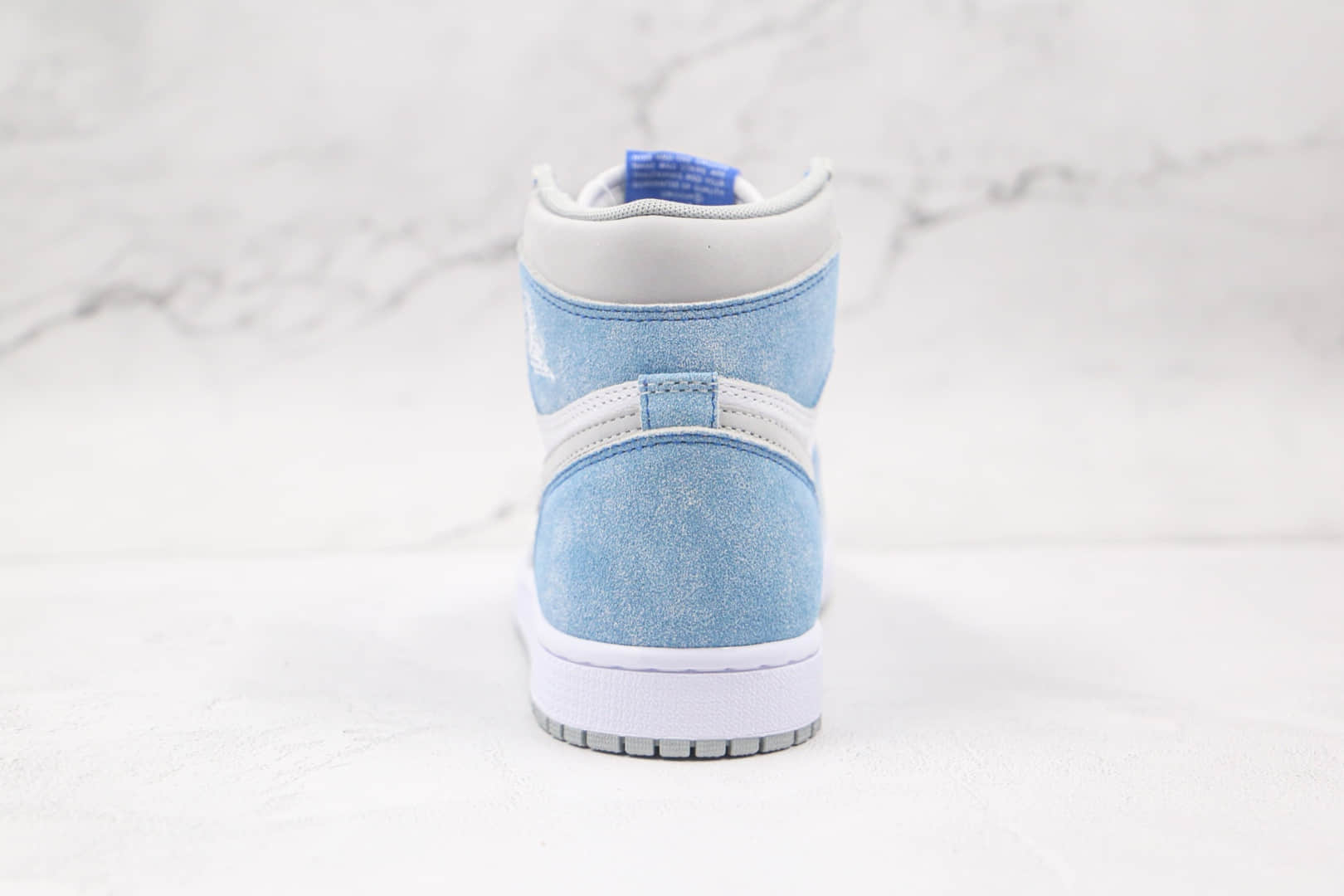 乔丹Air Jordan 1 Hyper Royal纯原版本高帮AJ1麂皮白蓝色篮球鞋正确后跟定型原盒原标 货号:555088-402