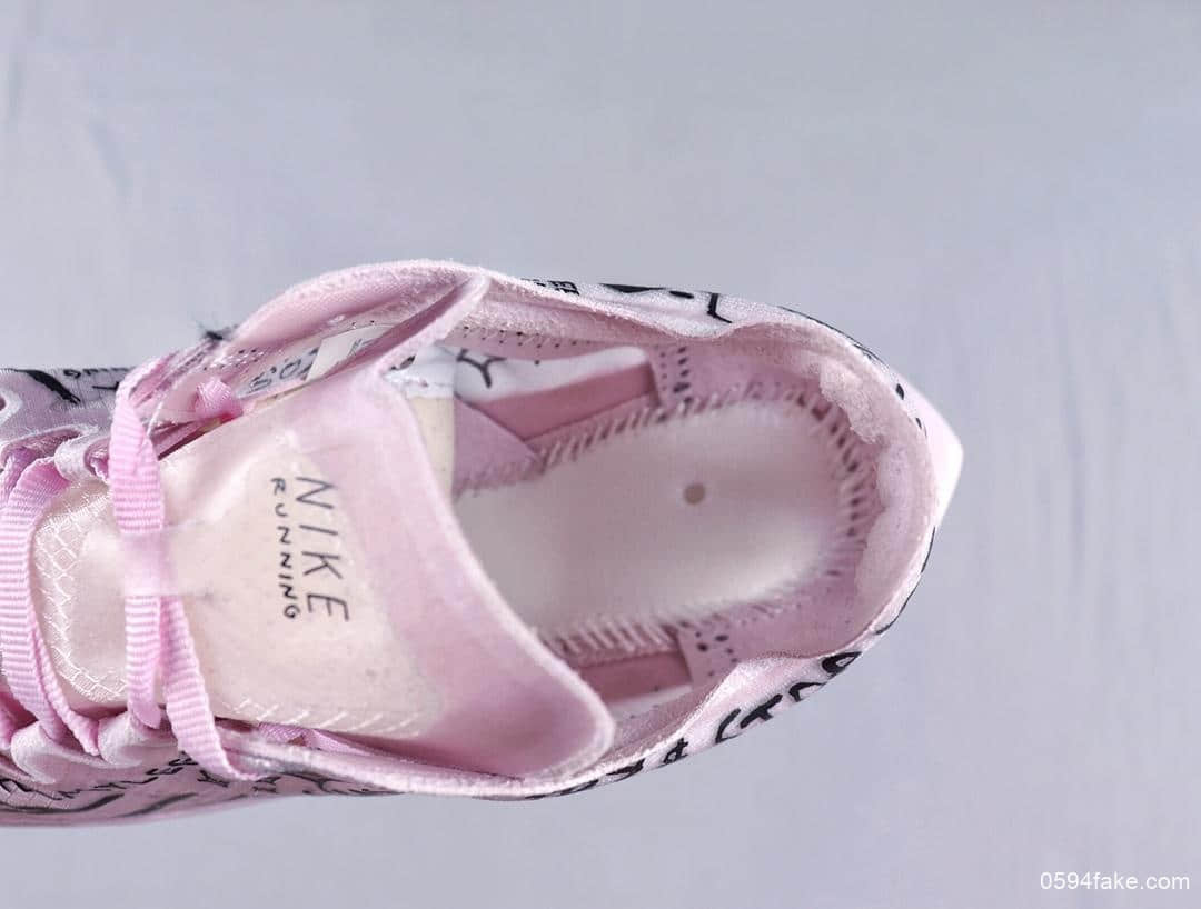 耐克联名艺术家Nathan Bell x Nike Zoom Fly SP飞行马拉松蝉翼系列休闲运动慢跑鞋巴黎粉涂鸦黑 货号:AT5242-100